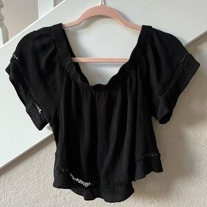 Off the Shoulder Black Crop Top